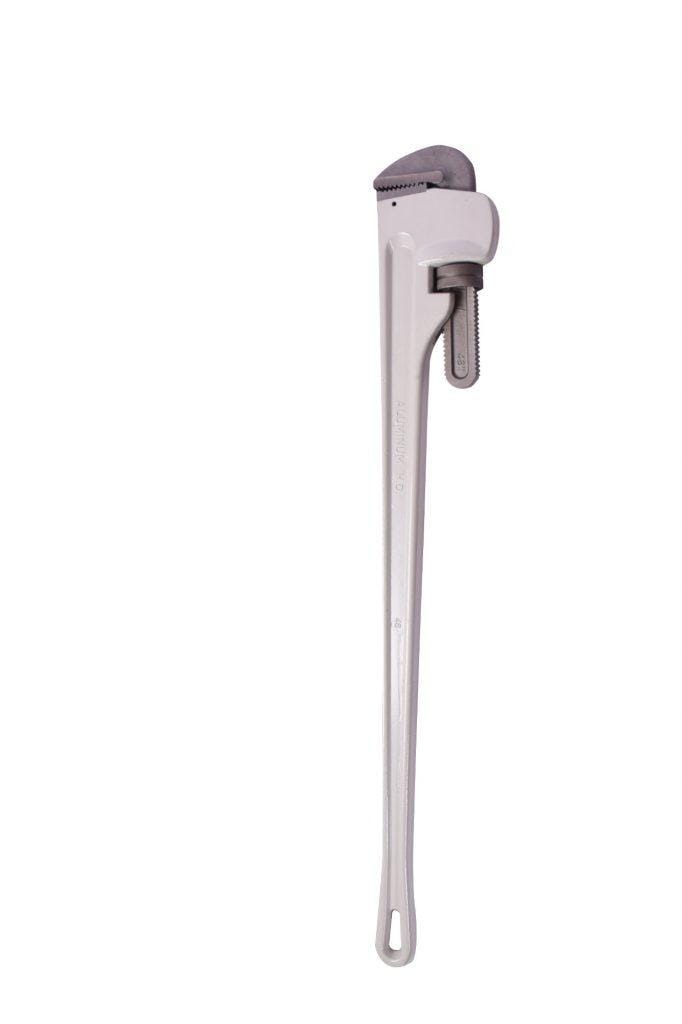 Adjust Manual Pipe Wrench Silver Alumunium 48"